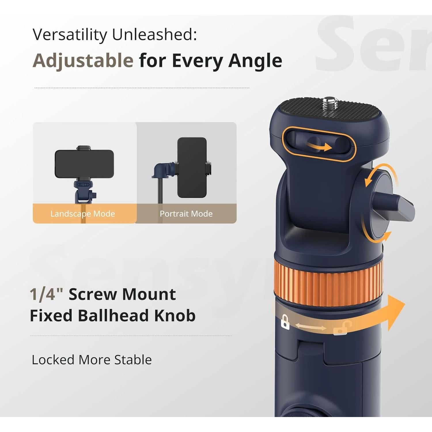 Trípode Sensyne 182,88 cm para Teléfono y Selfie Azul