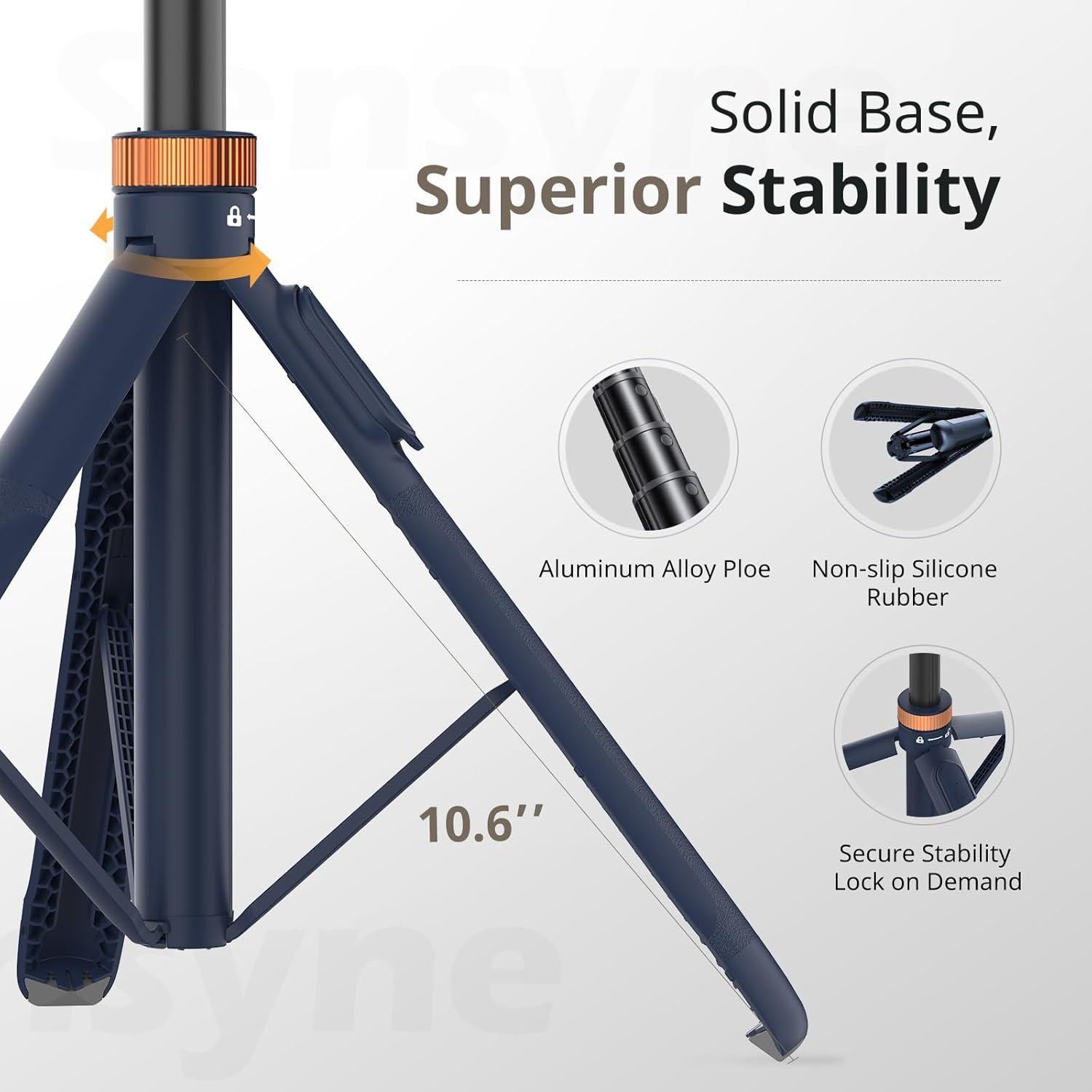 Trípode Sensyne 182,88 cm para Teléfono y Selfie Azul