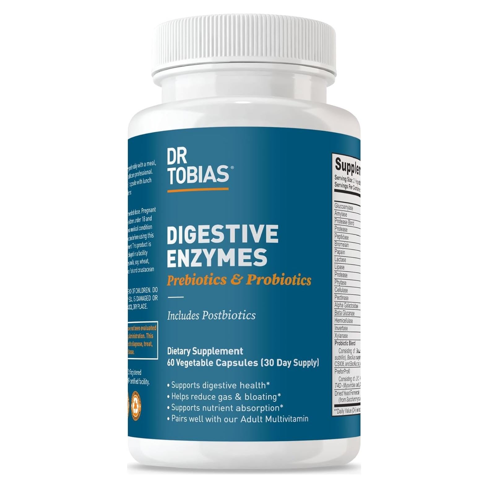 Enzimas Digestivas Dr. Tobias con Probioticos 60 Cápsulas