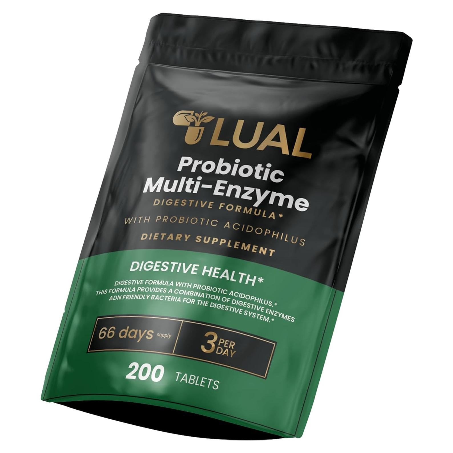 LUAL Probiotic Multi-Enzyme 200 Tabletas Digestivas