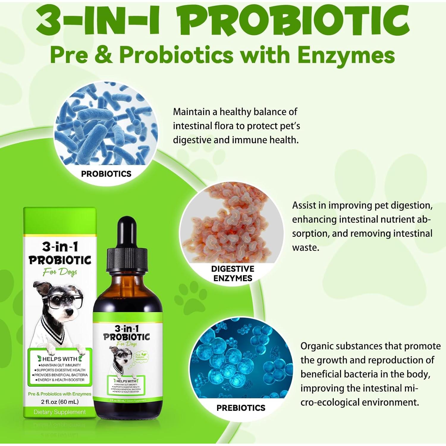 Probioticos 3-en-1 para Perros Writheion 60 ml Digestión