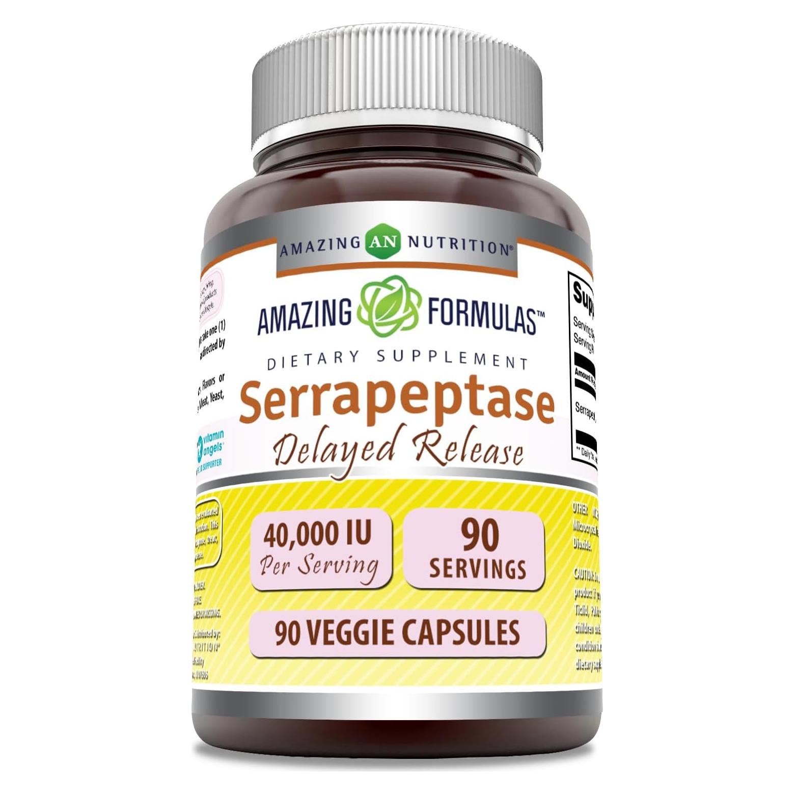 Suplemento de Serrapeptasa Nutrición Asombrosa 40000 UI 90 Cápsulas