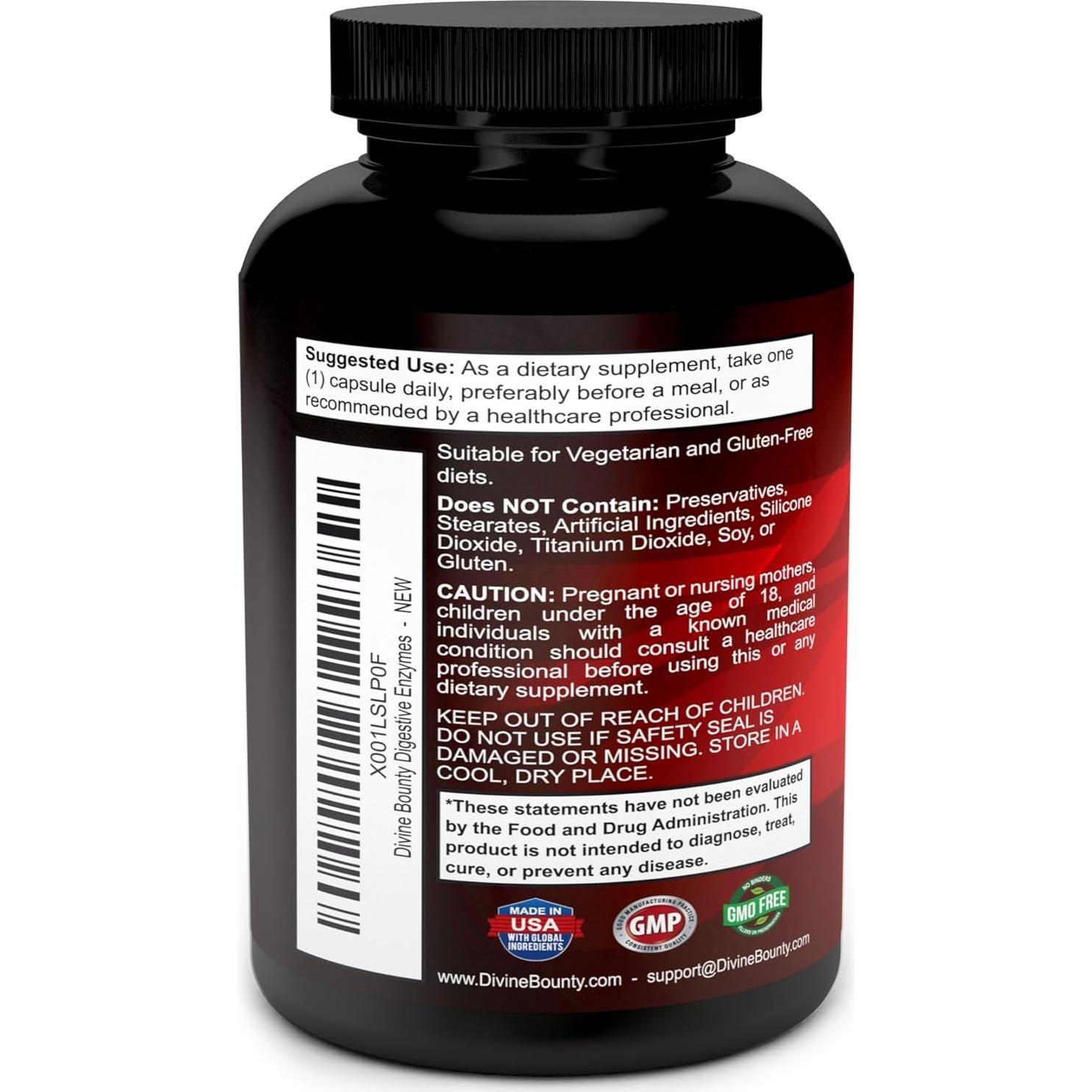 Enzimas Digestivas Divine Bounty con Probioticos 90 Cápsulas