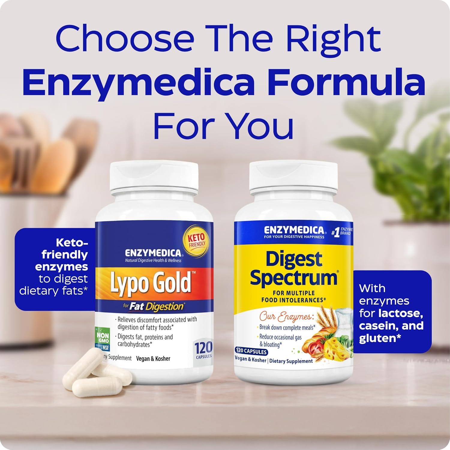 Enzymedica Lypo Gold 120 Cápsulas - Enzimas Digestivas Veganas