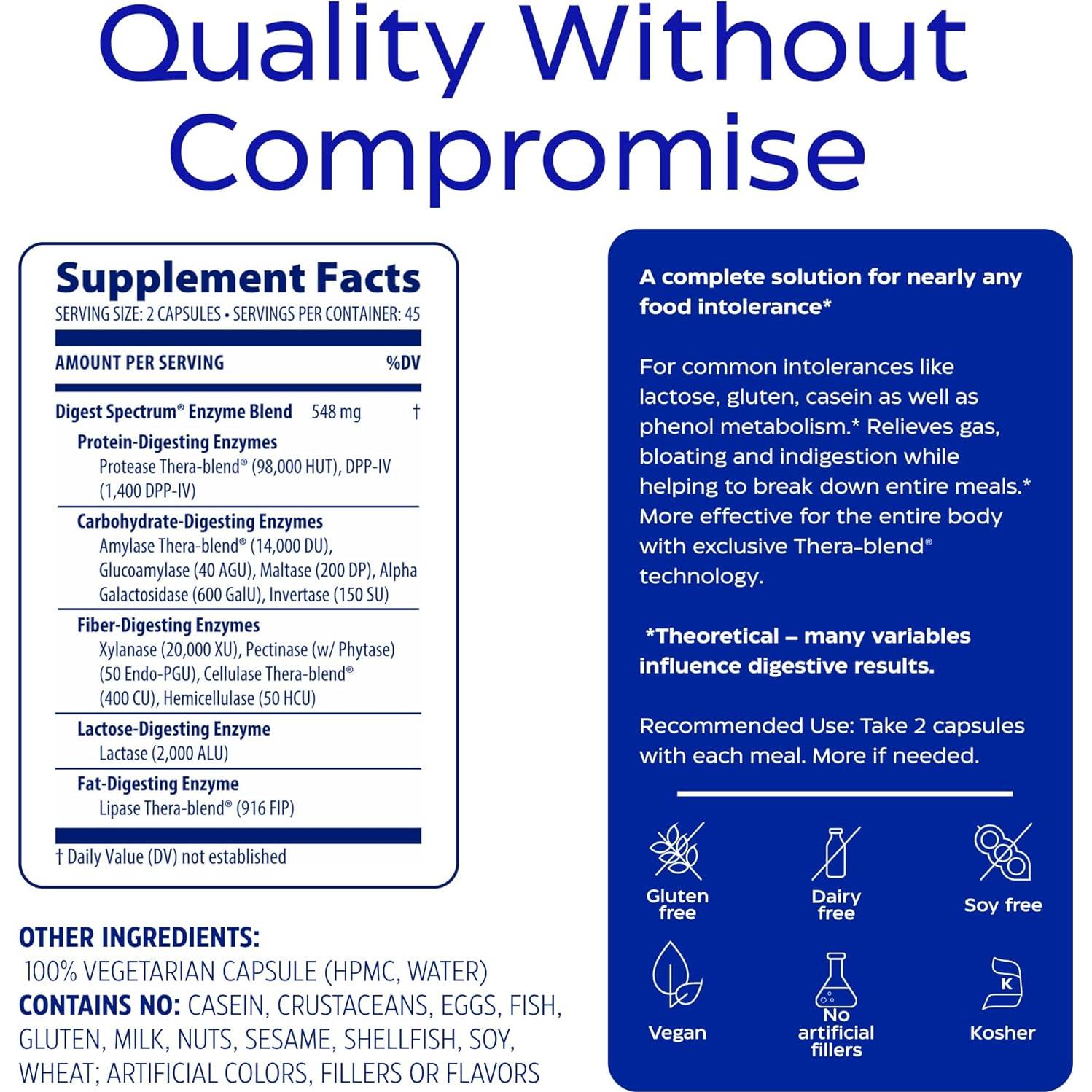 Enzymedica Digest Spectrum - Enzimas Digestivas Avanzadas 90 Cápsulas