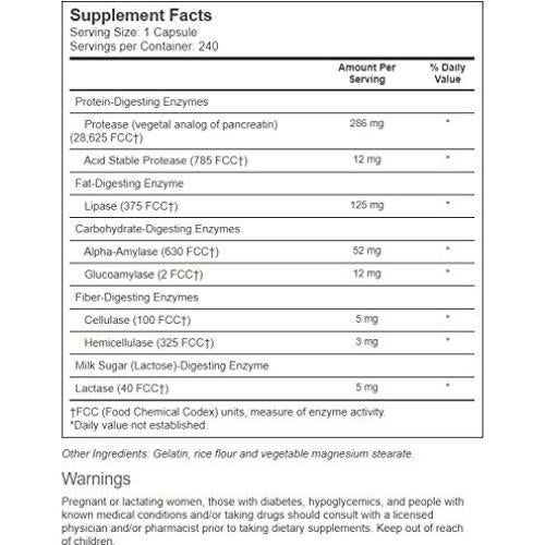 Vitacost Super Daily Enzimas Digestivas - 240 Cápsulas