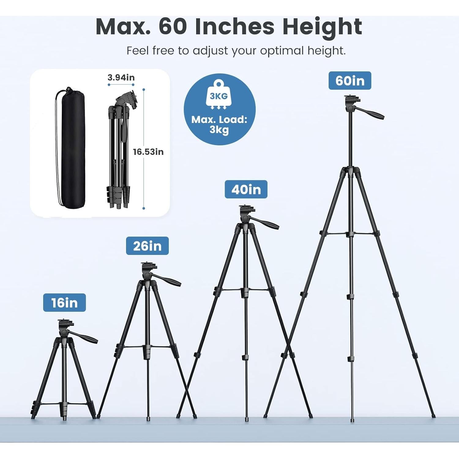 Trípode MoKo 60 cm para Cámara DSLR y Teléfonos