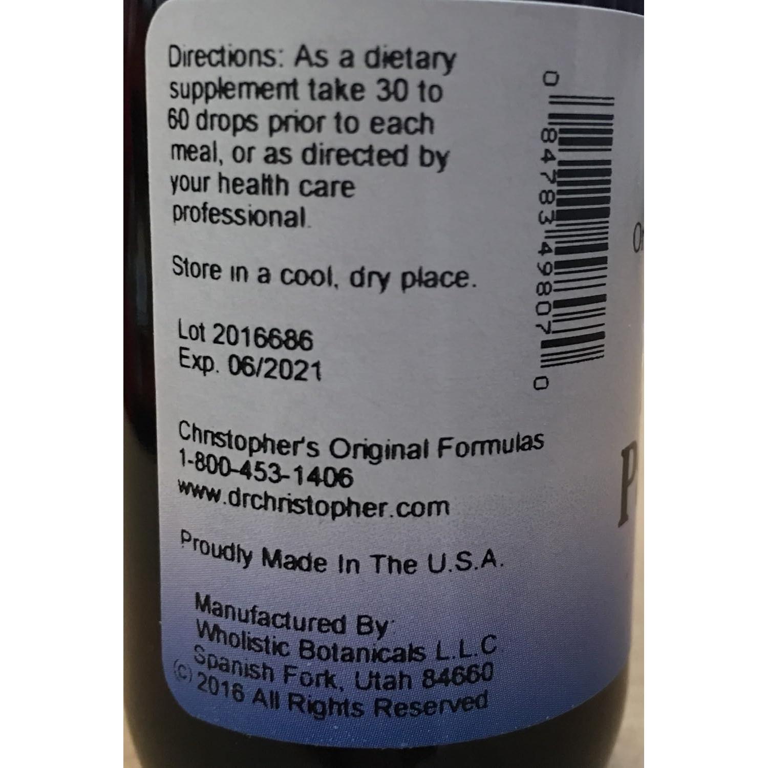 Fórmula de Páncreas Christopher 59 ml - Salud Digestiva Natural