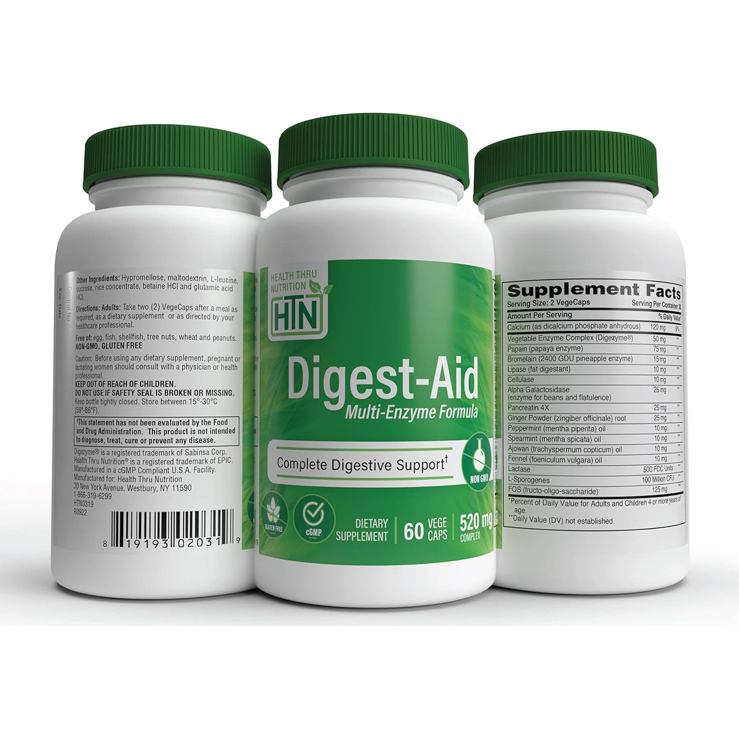 Digest-Aid Enzimas Digestivas con Pre y Probioticos 60 Vegecaps