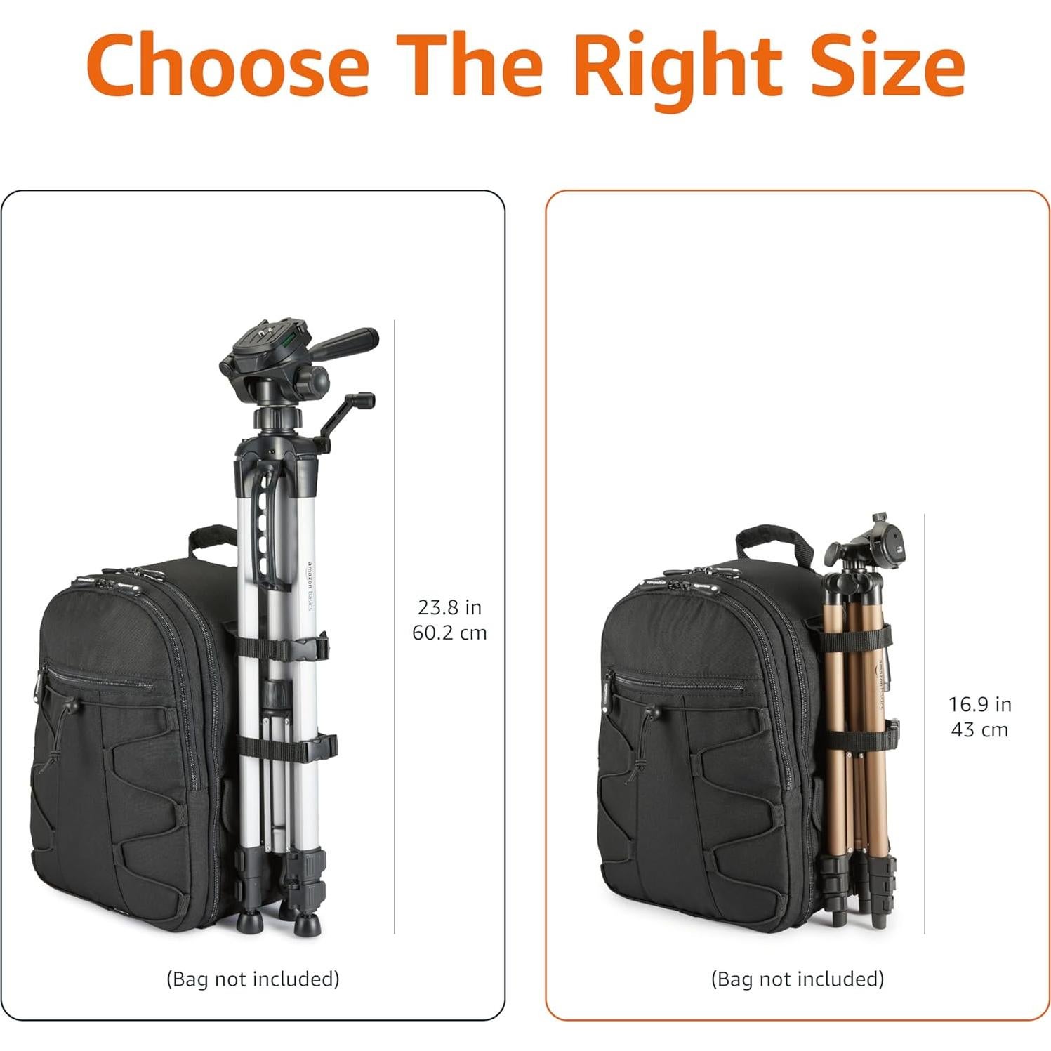 Amazon Basics 50-inch Lightweight Portable Camera Mount Tripod Stand with Bag, for Travel Photography, Champagne