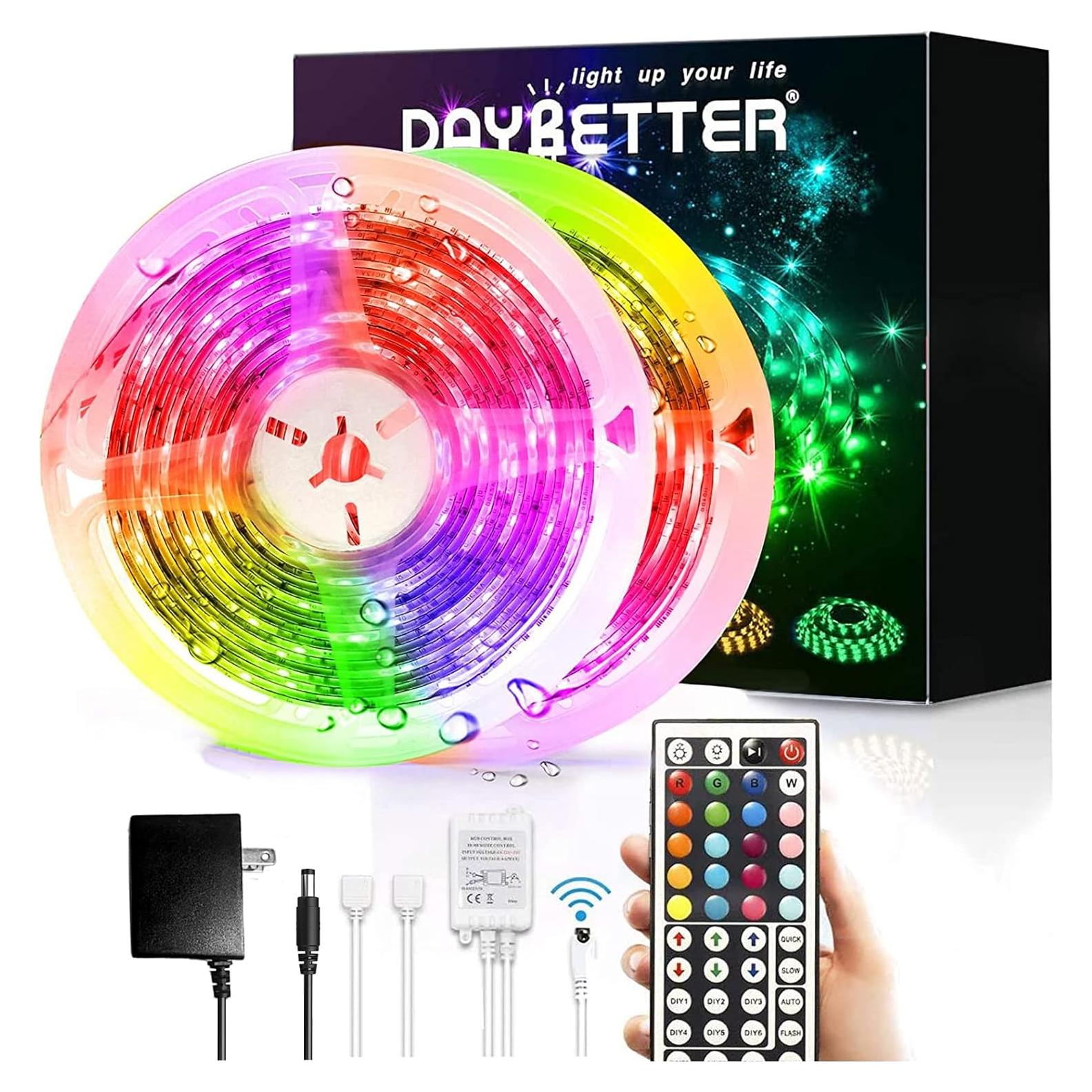 Tira de Luces LED DAYBETTER 9.96m Impermeable RGB con Control Remoto