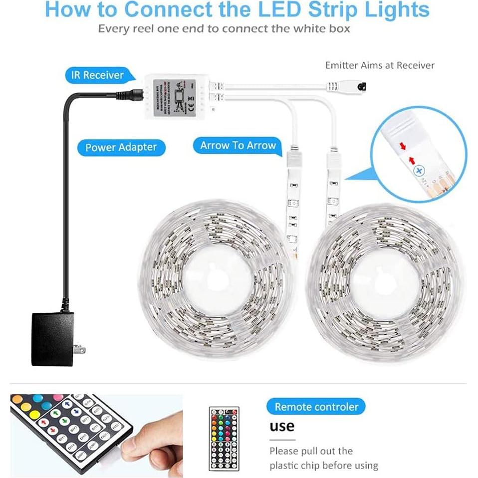 Tira de Luces LED DAYBETTER 9.96m Impermeable RGB con Control Remoto