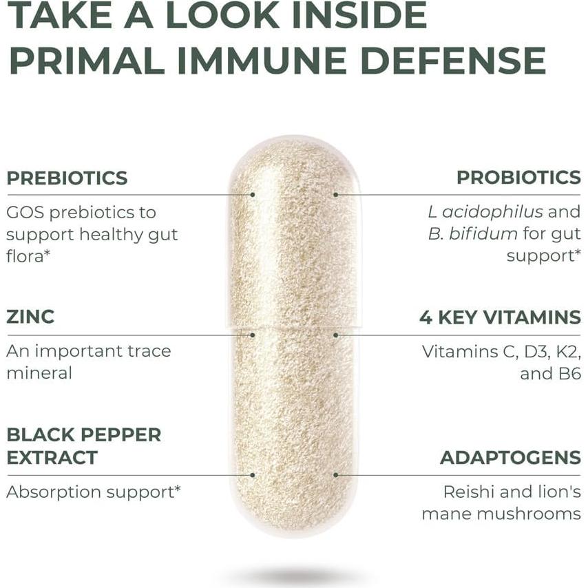 Suplemento Primal Harvest Inmunidad 10 en 1 con Probioticos y Vitaminas