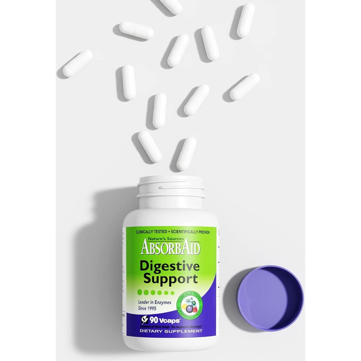 Suplemento Digestivo AbsorbAid - 90 Cápsulas Veganas