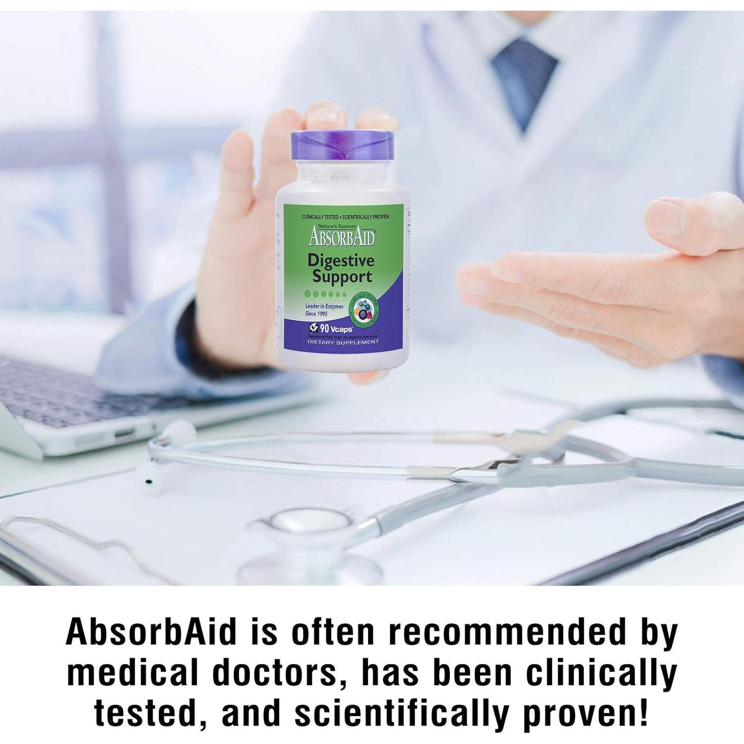 Suplemento Digestivo AbsorbAid - 90 Cápsulas Veganas