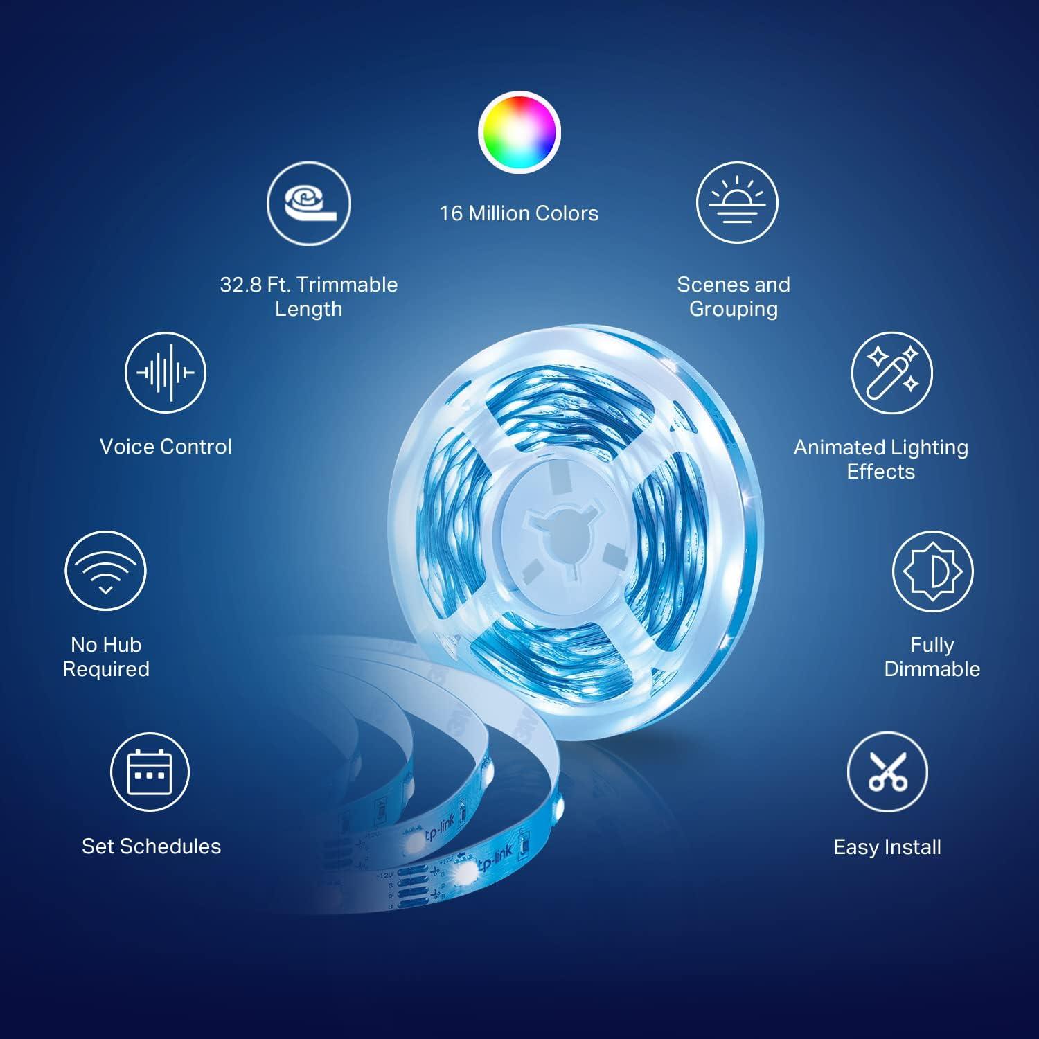 Tira LED Inteligente Kasa 10m RGB Wi-Fi Control Alexa