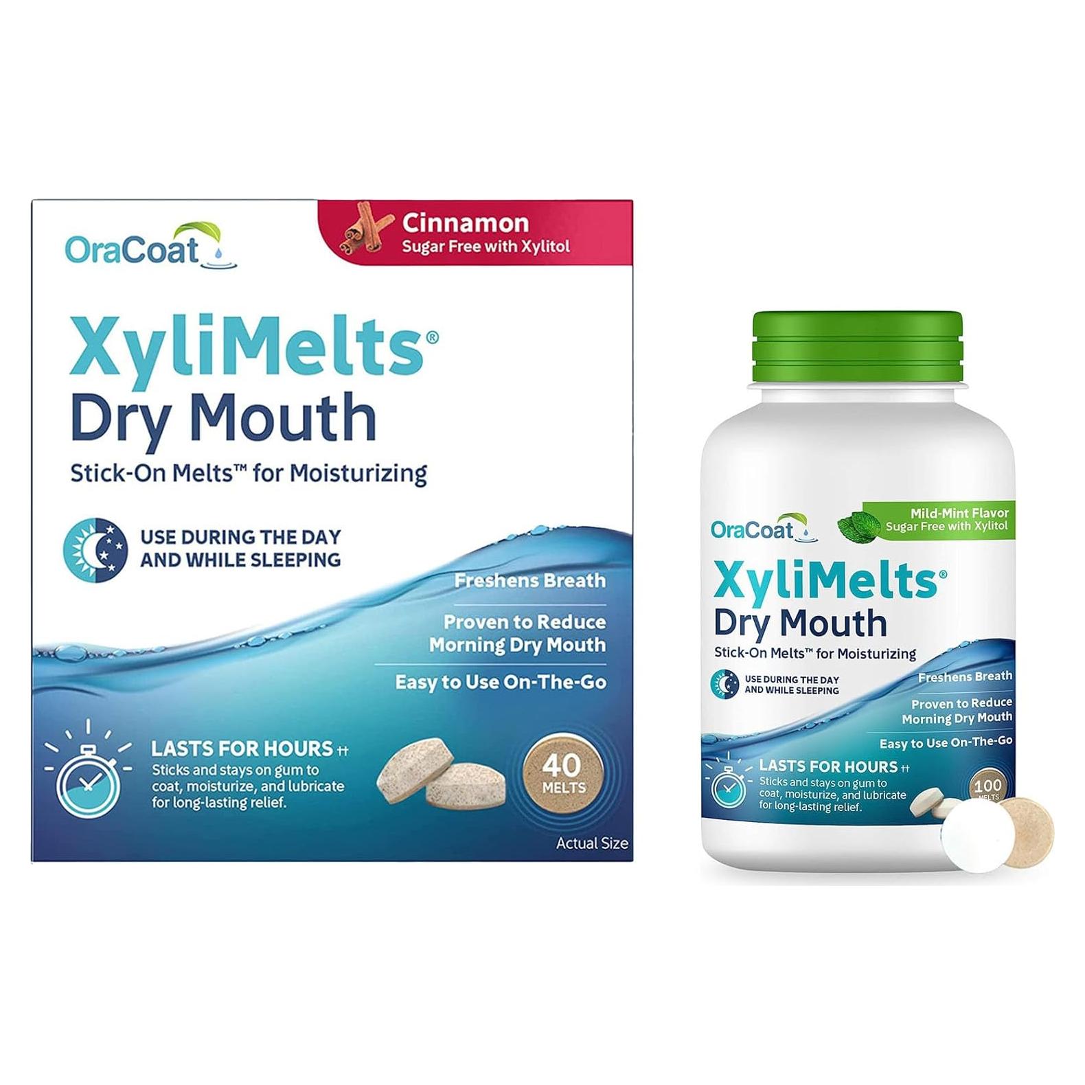 OraCoat XyliMelts Alivio Boca Seca Menta Suave 100u + Canela 40u