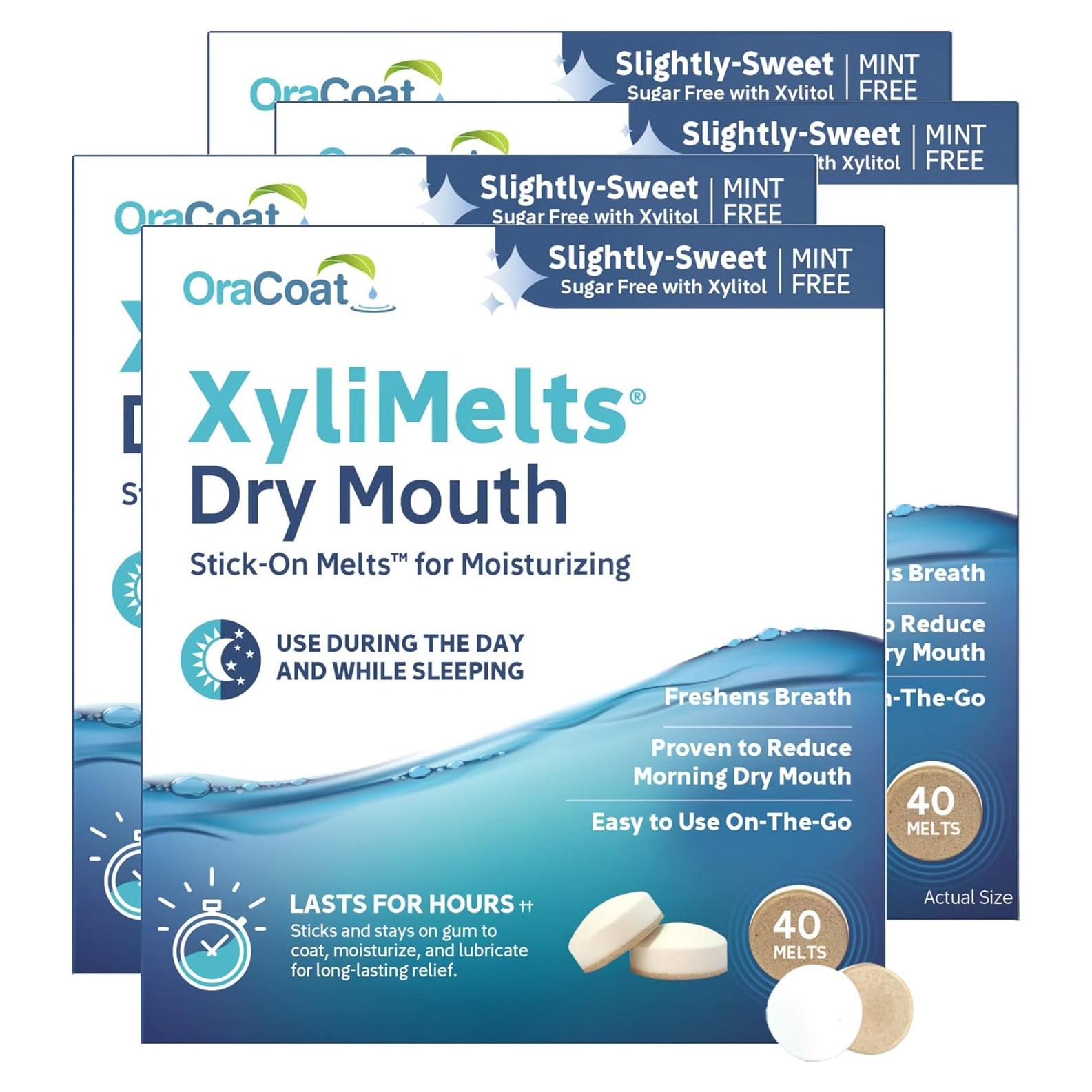 Discos Hidratantes Oracoat XyliMelts para Boca Seca - 40 Unidades