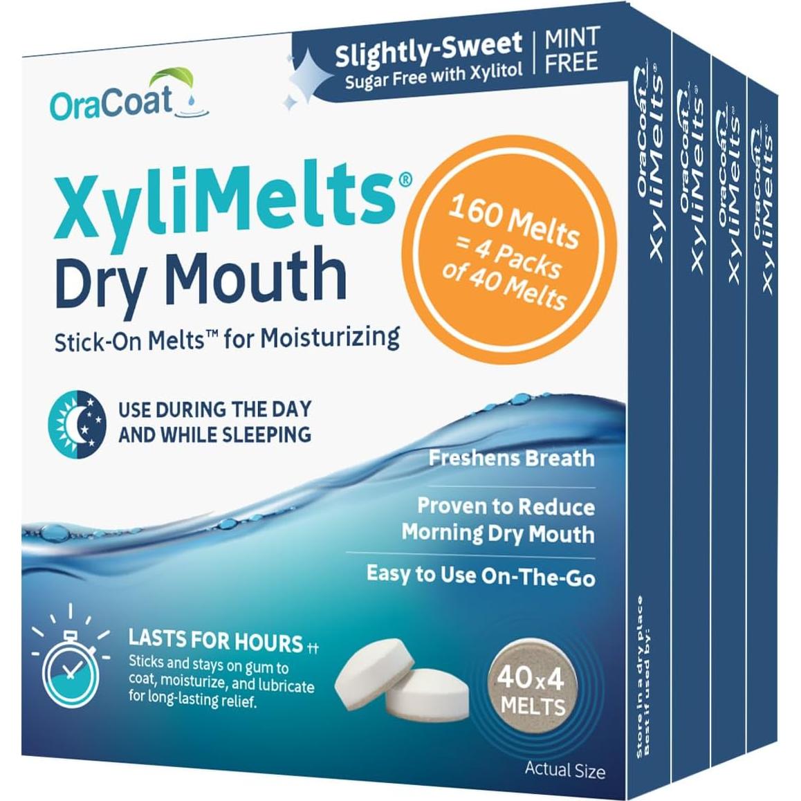 Discos Hidratantes Oracoat XyliMelts para Boca Seca - 40 Unidades