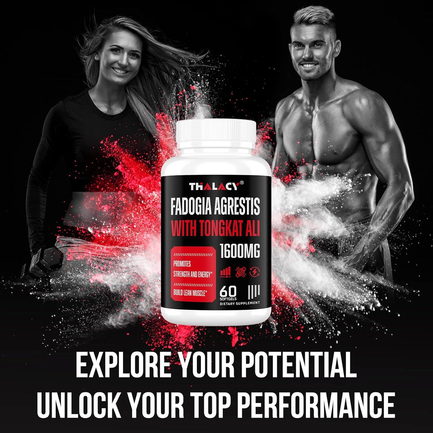 Suplemento Fadogia Agrestis 1600mg Thalacy con Ashwagandha 120 Cápsulas