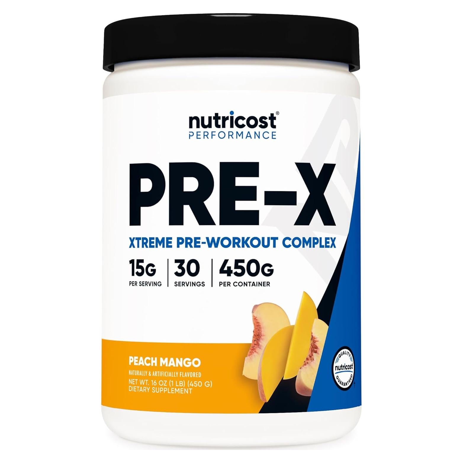Nutricost Pre-Entrenamiento en Polvo Durazno Mango 453g