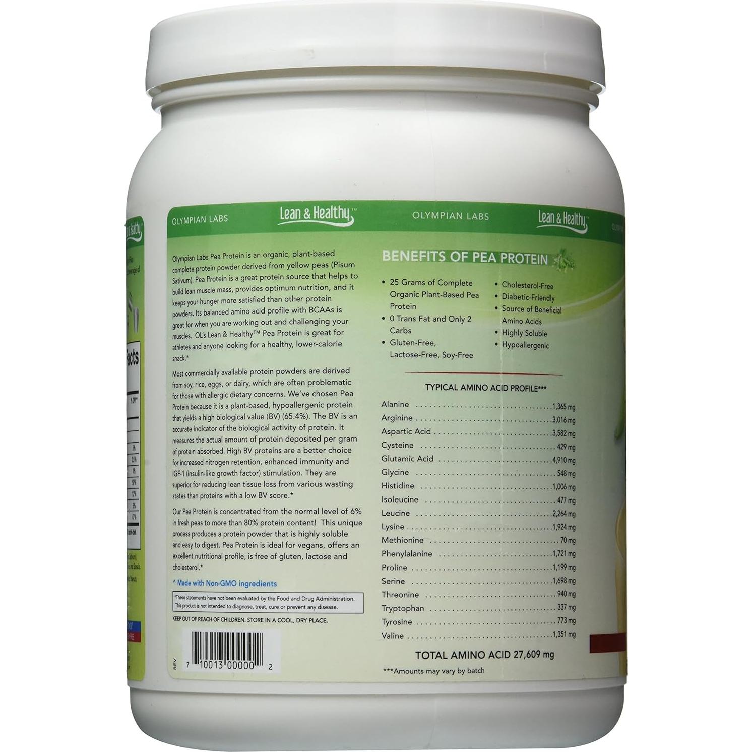 Proteína de Guisante Olympian Labs Vainilla 494g 13 Porciones