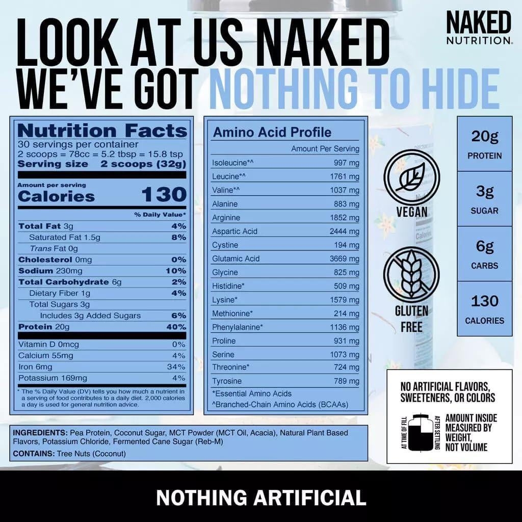 Polvo de Proteína Vegano Naked Shake Vainilla 30 Porciones