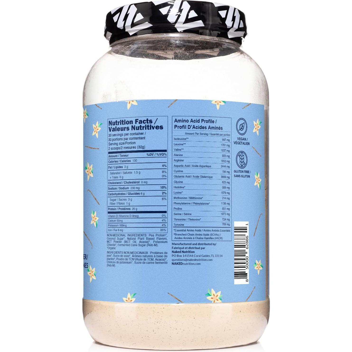 Polvo de Proteína Vegano Naked Shake Vainilla 30 Porciones