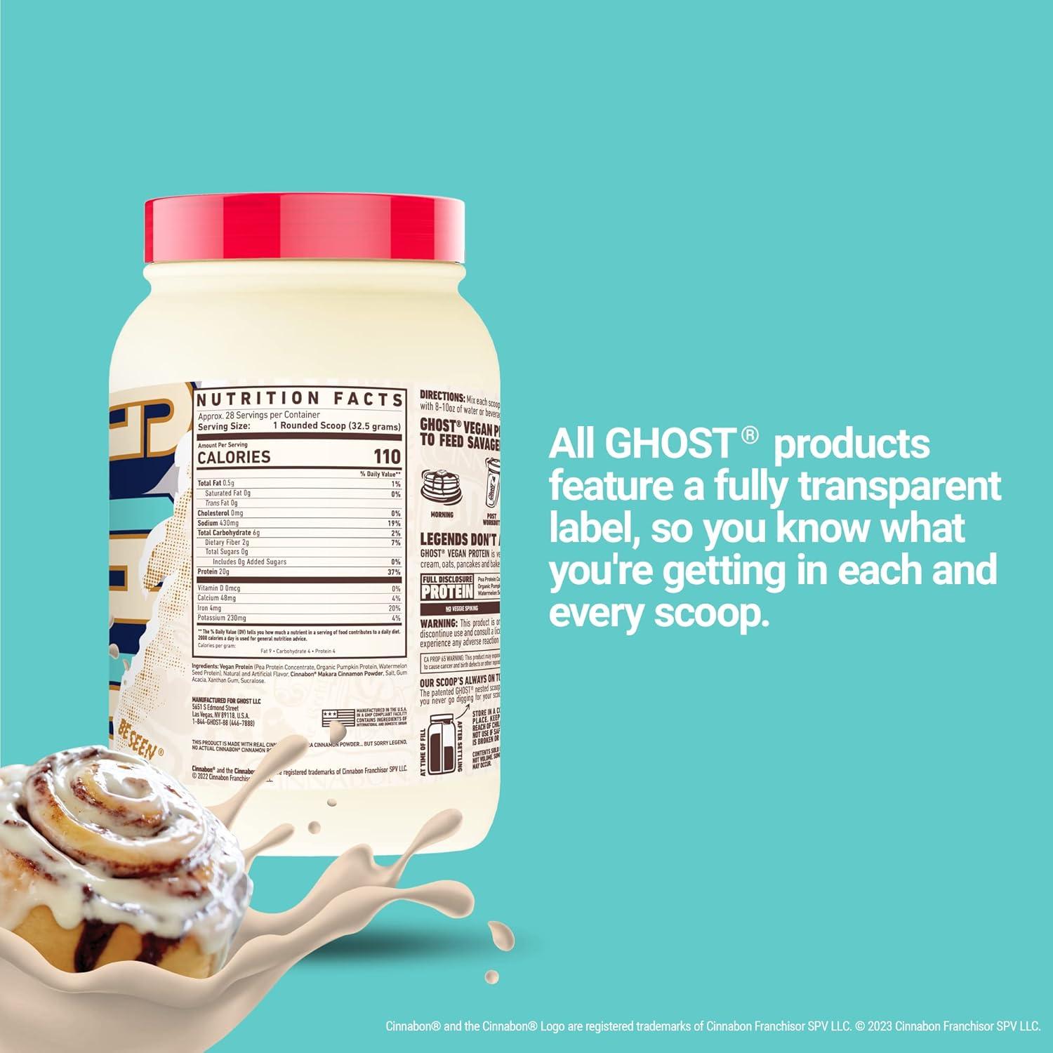 Proteína Vegana GHOST Cinnabon 0.91kg - 20g por Porción