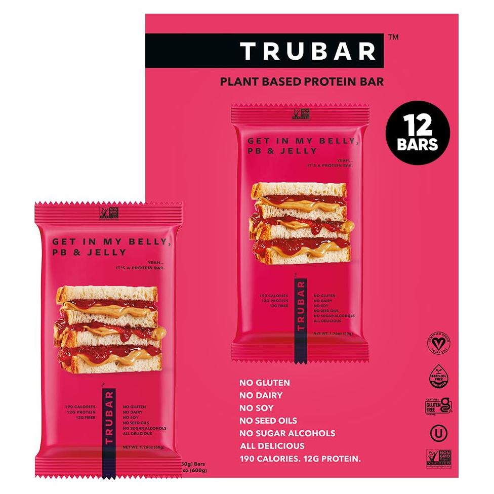 Barra de Proteína Vegana TruBar 12 Unidades 12g Proteína