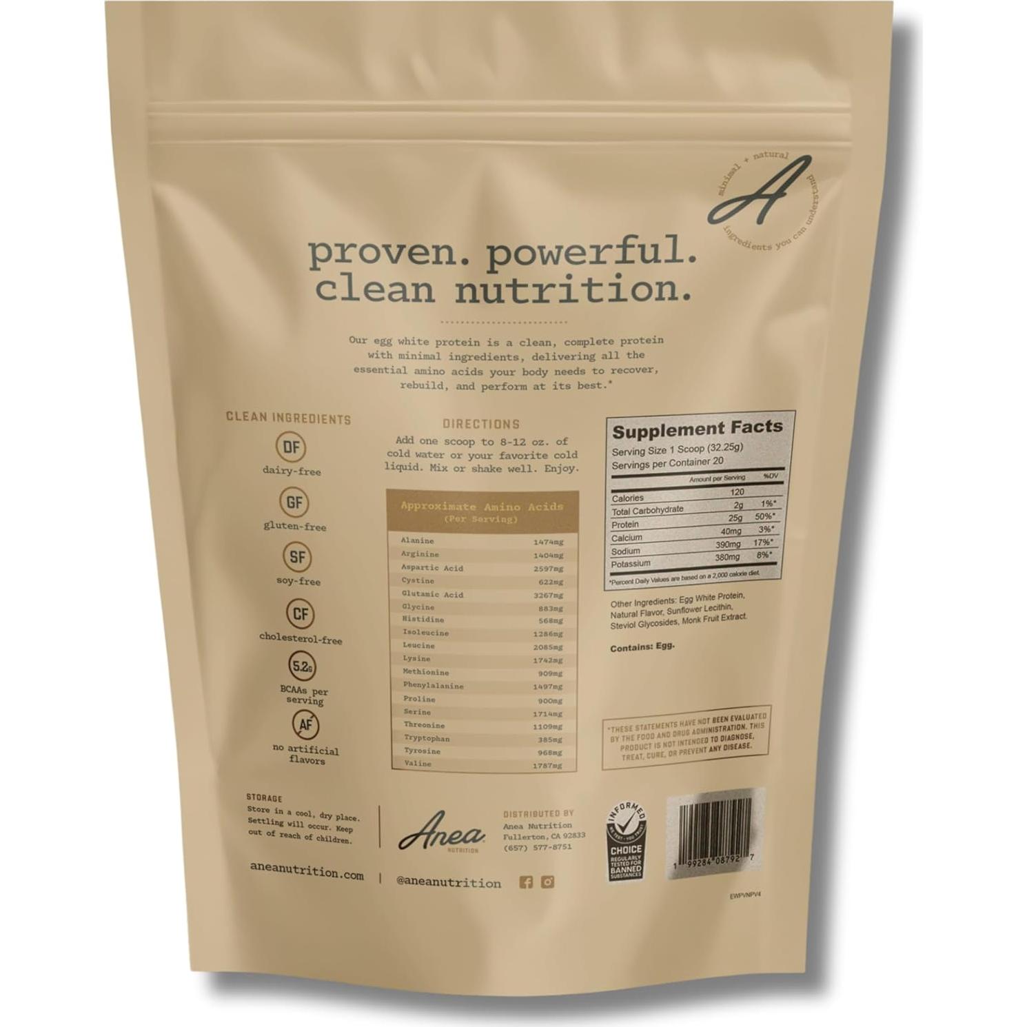 Proteína de Clara de Huevo Anea - Vainilla 25g Proteína