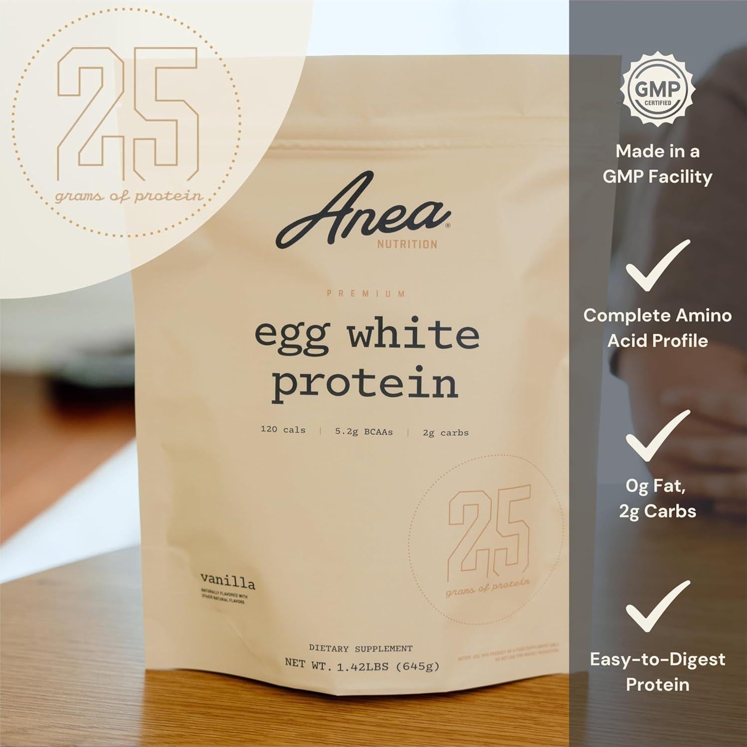 Proteína de Clara de Huevo Anea - Vainilla 25g Proteína