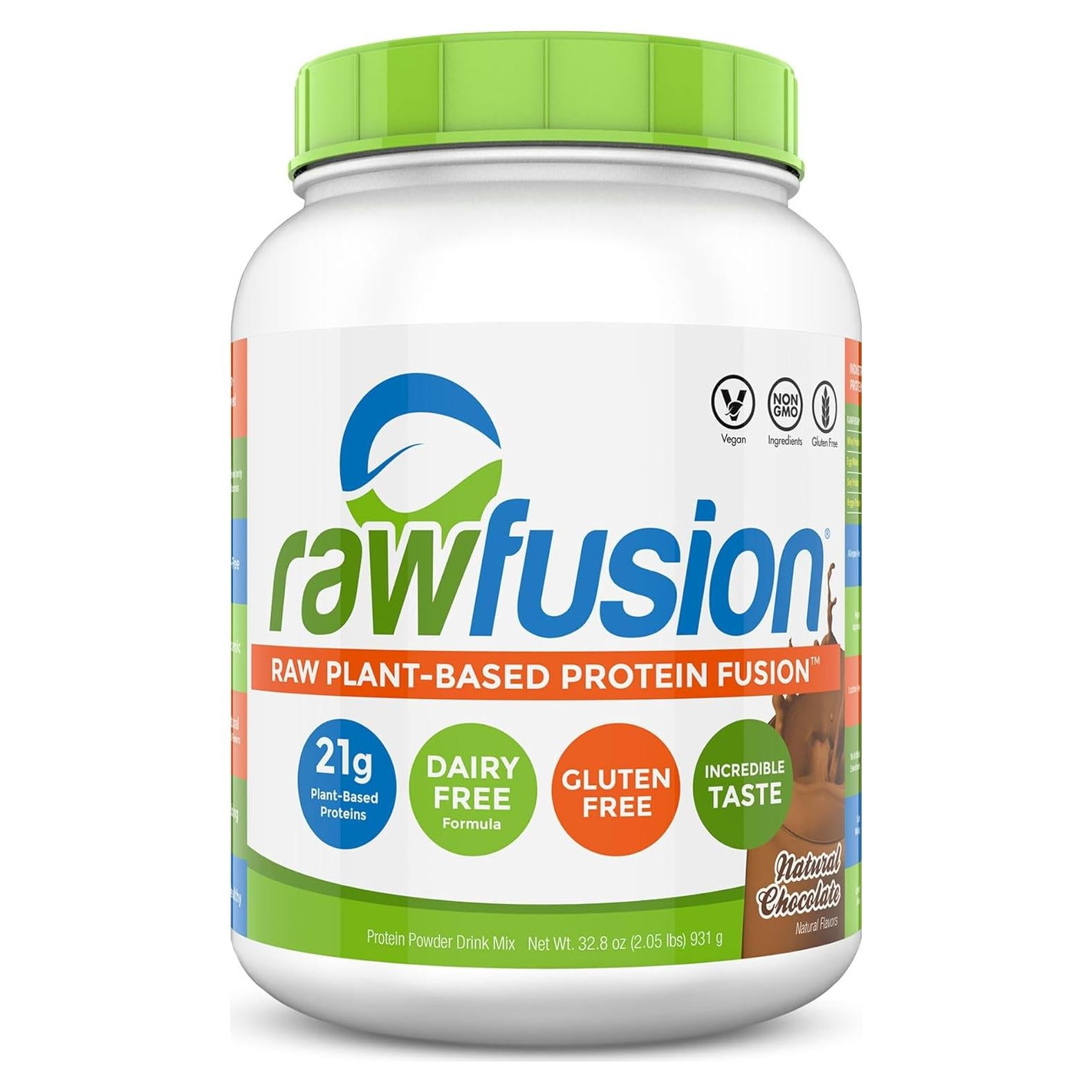 Rawfusion Proteína Vegana Chocolate Natural 0.91kg 21g Proteína