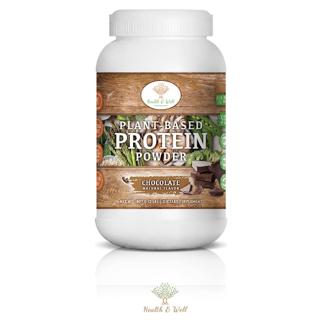 Proteína en Polvo Vegana Health & Well 0.91kg Chocolate