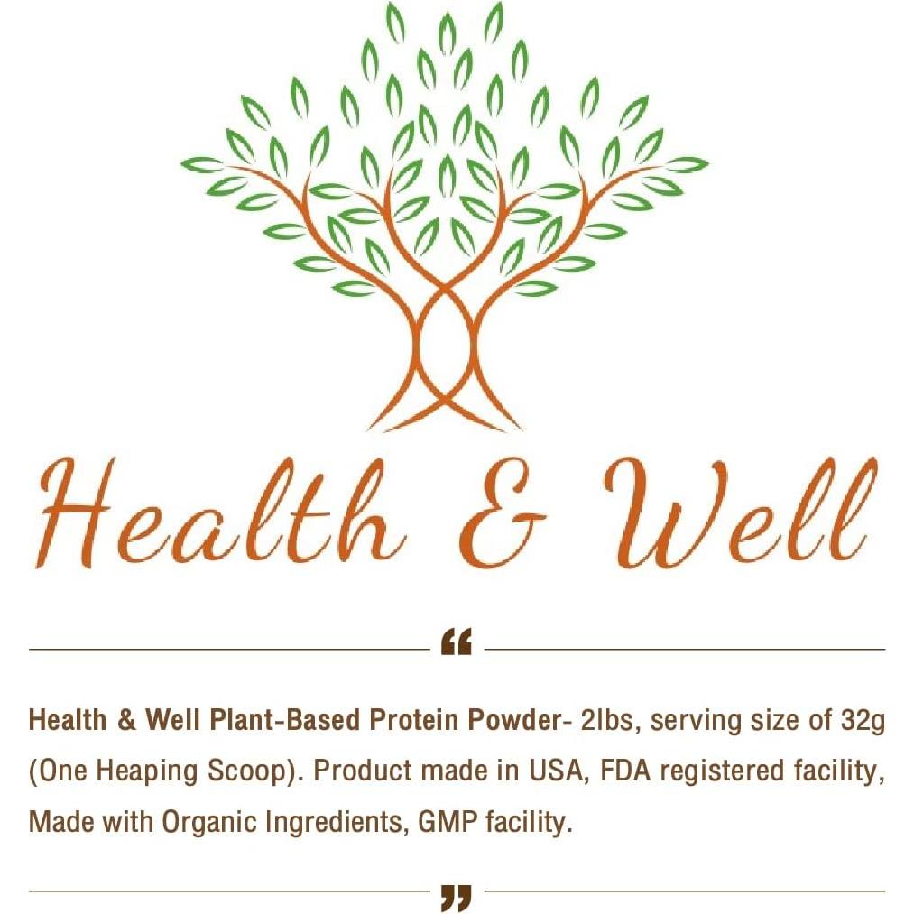 Proteína en Polvo Vegana Health & Well 0.91kg Chocolate