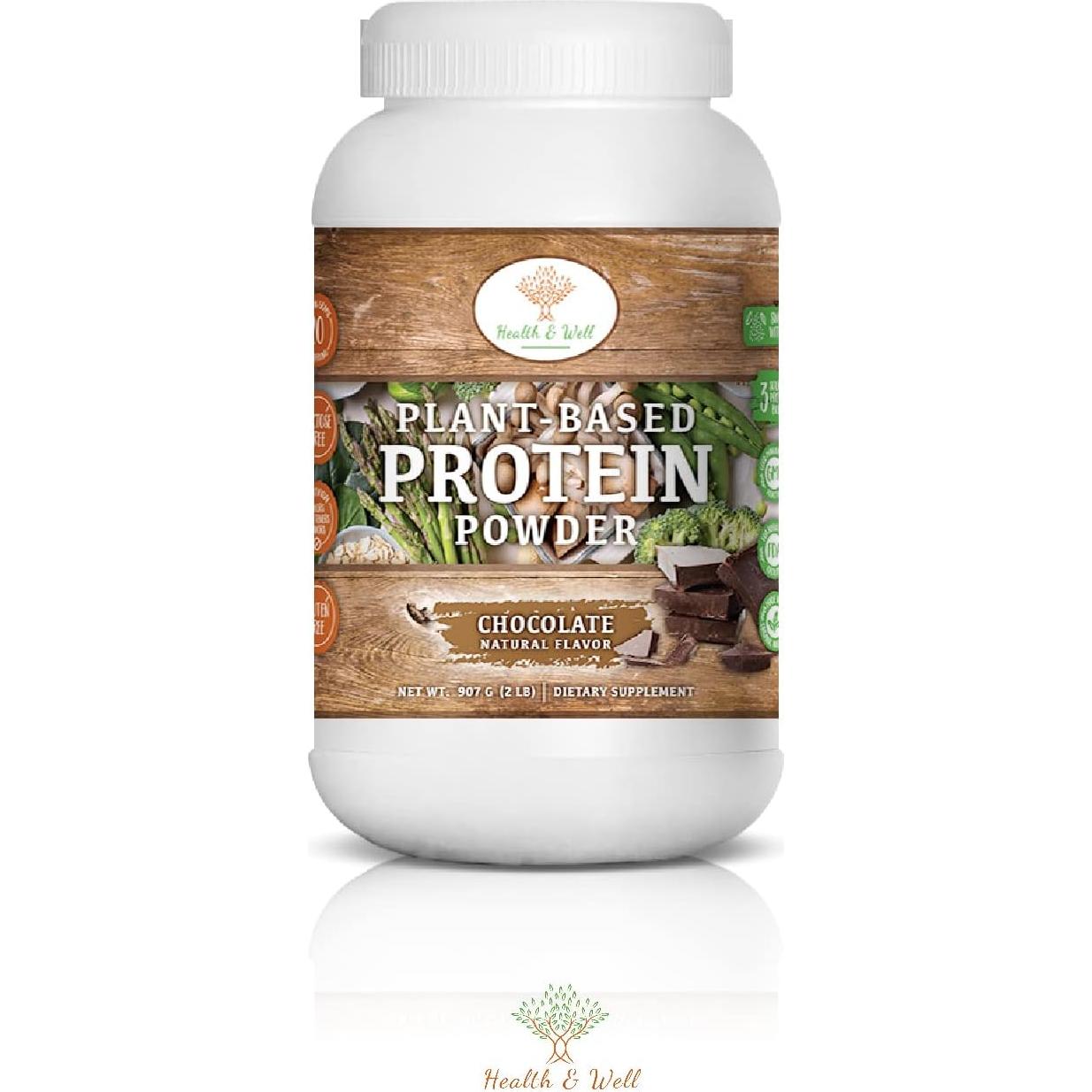 Proteína en Polvo Vegana Health & Well 0.91kg Chocolate