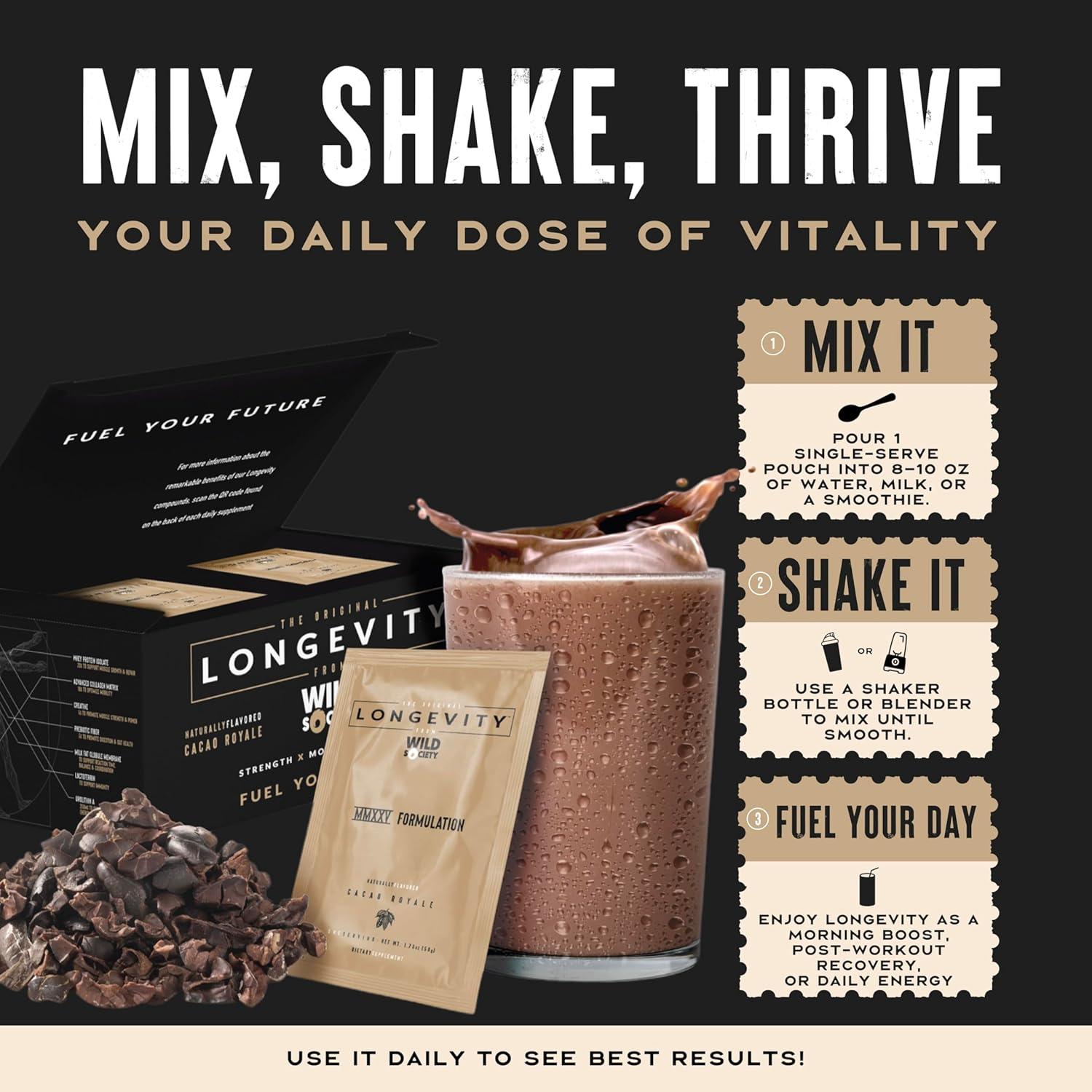 Batido Antienvejecimiento Wild Society - 30g Proteína Suero