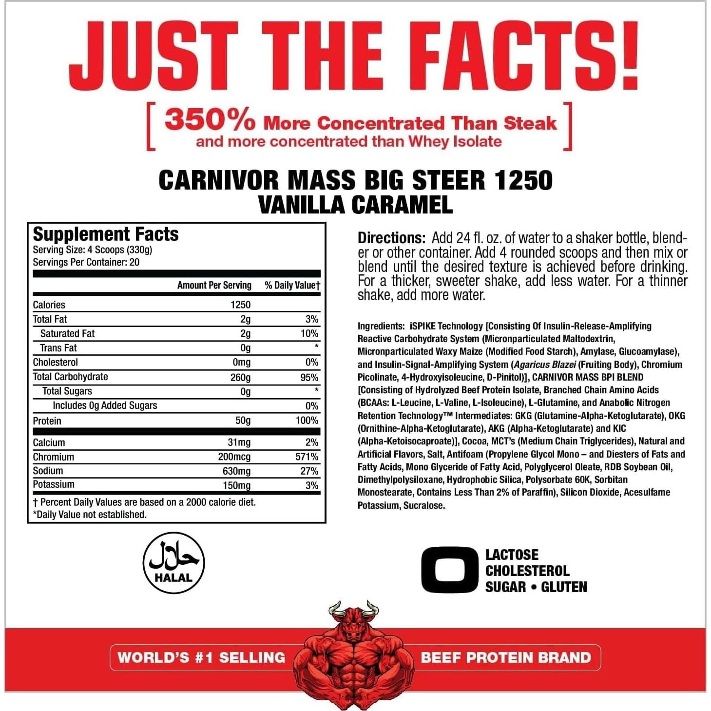 Gainer Anabólico MuscleMeds Carnivor Mass Vainilla 6.8kg