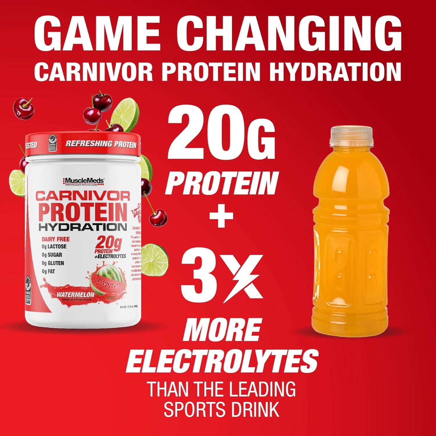 Proteína Hidratante MuscleMeds Carnivor Cereza Lima 20g