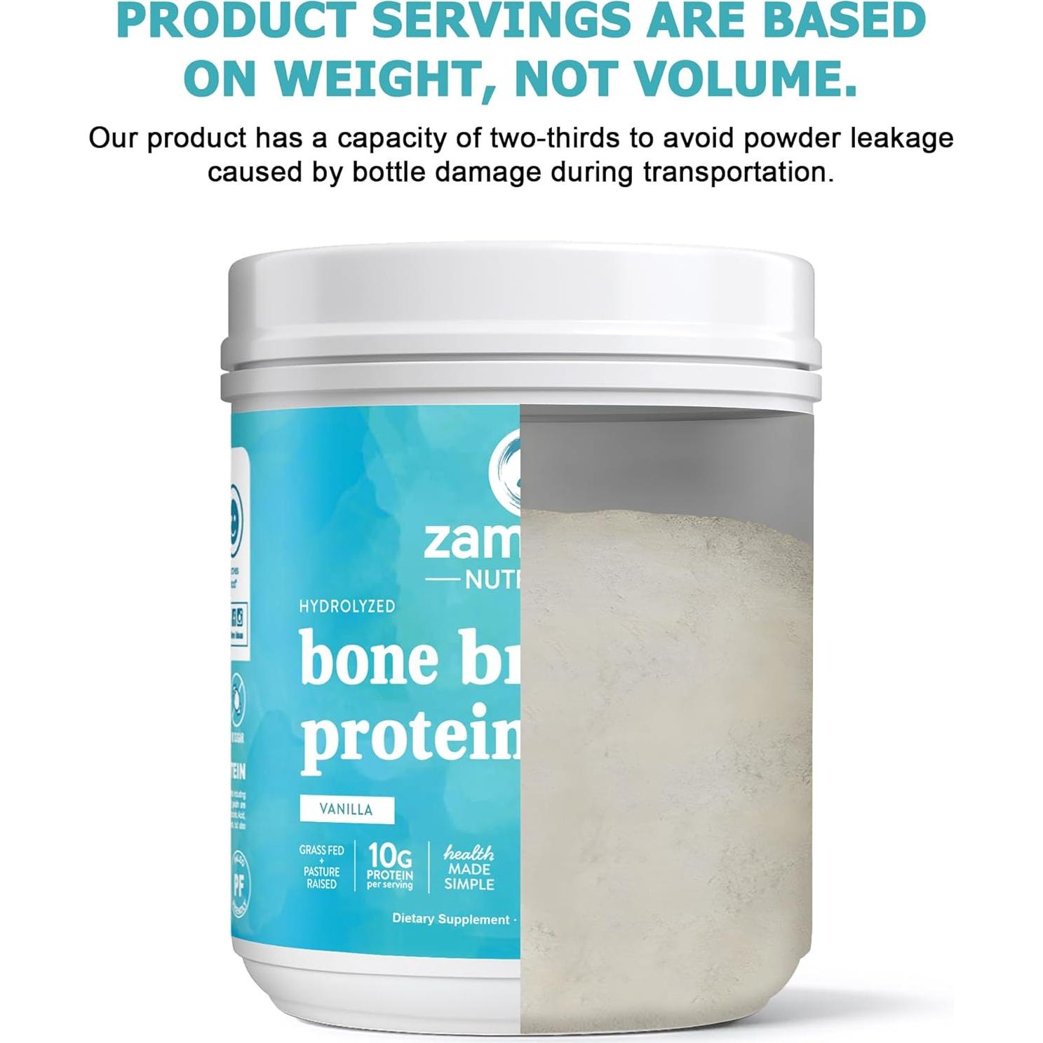 Zammex Polvo de Proteína de Caldo de Huesos Vainilla 450g