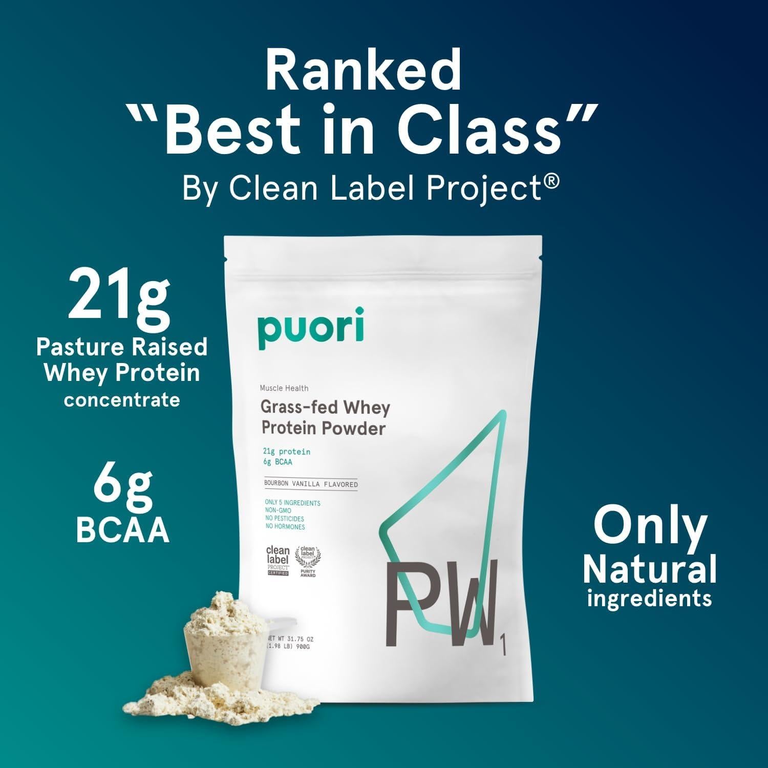 Puori PW1 Proteína de Suero Vainilla 0.9 kg - Sin Aditivos