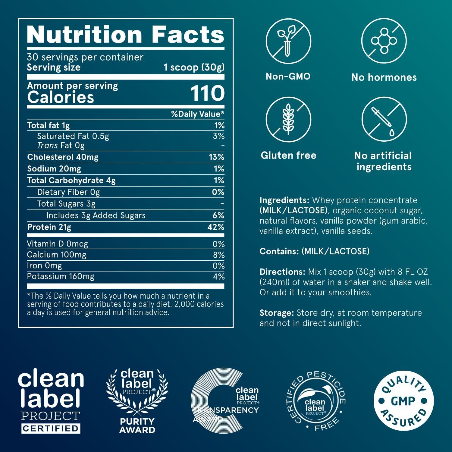 Puori PW1 Proteína de Suero Vainilla 0.9 kg - Sin Aditivos