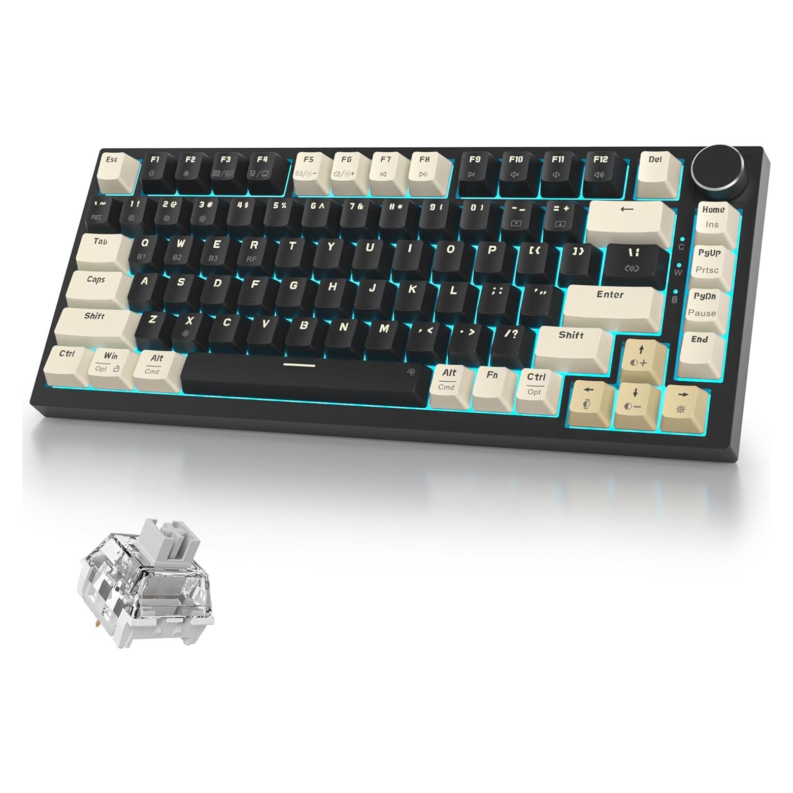 Teclado Mecánico Inalámbrico iRoboosta 75% RGB 82 Negro