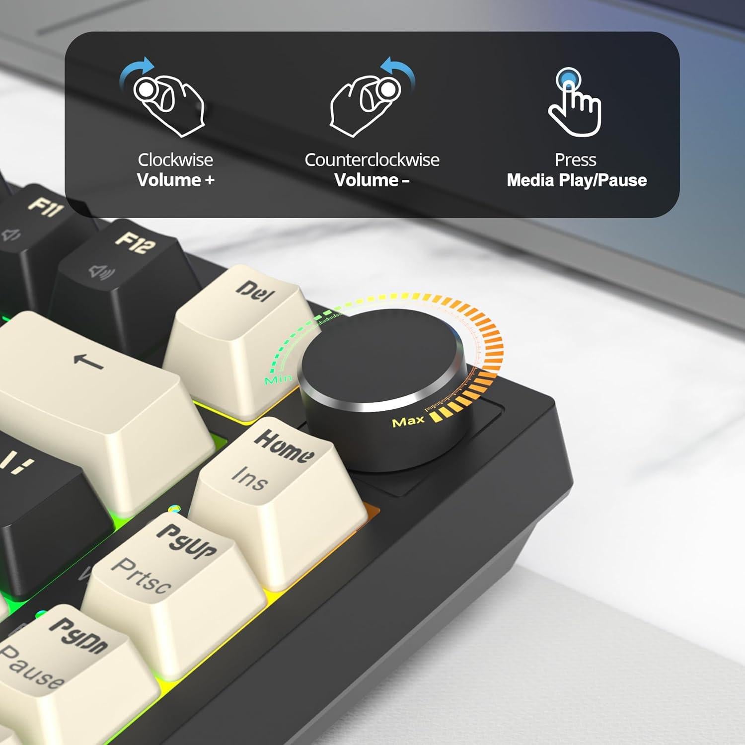 Teclado Mecánico Inalámbrico iRoboosta 75% RGB 82 Negro