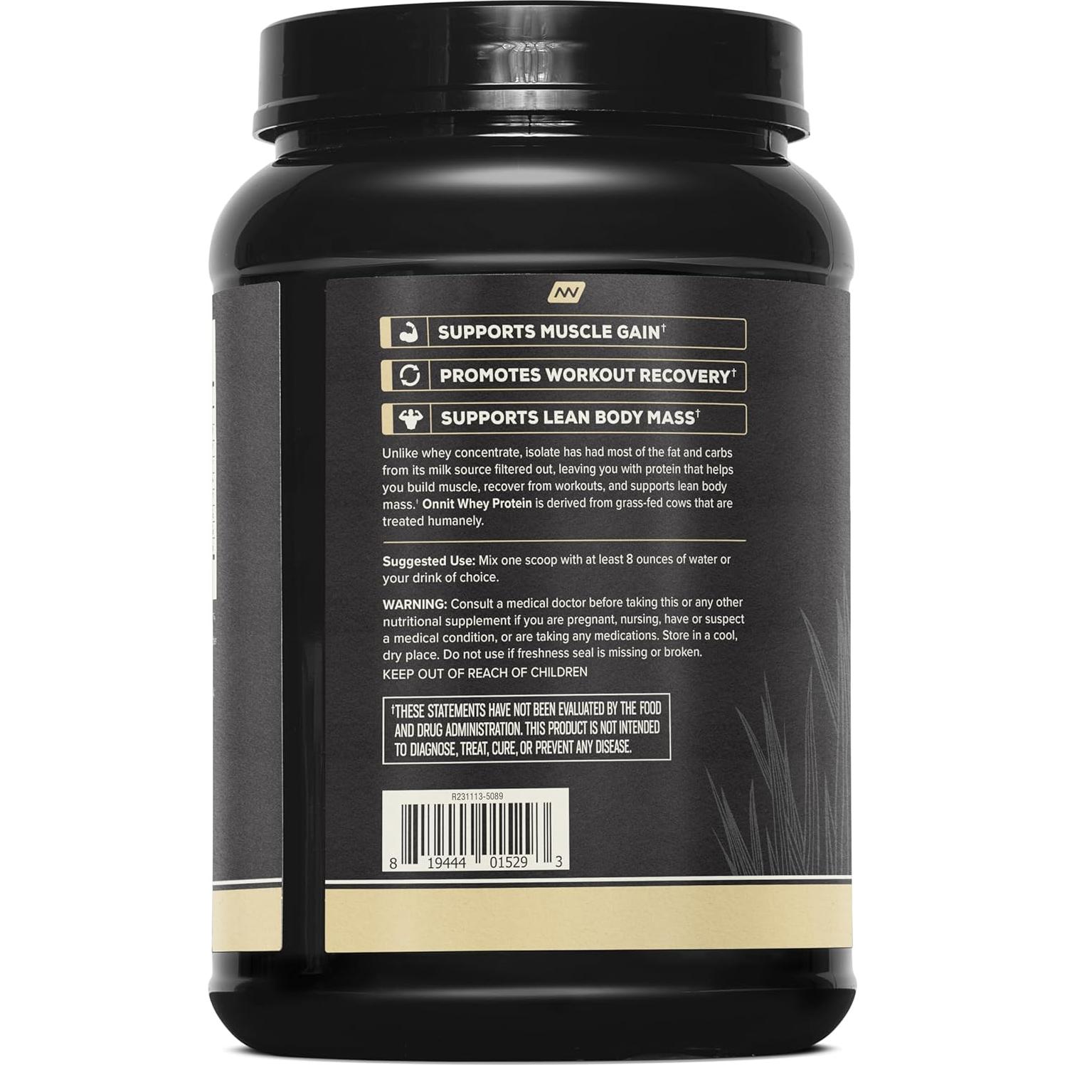 Proteína en Polvo Aislada de Suero ONNIT Vainilla 869 g