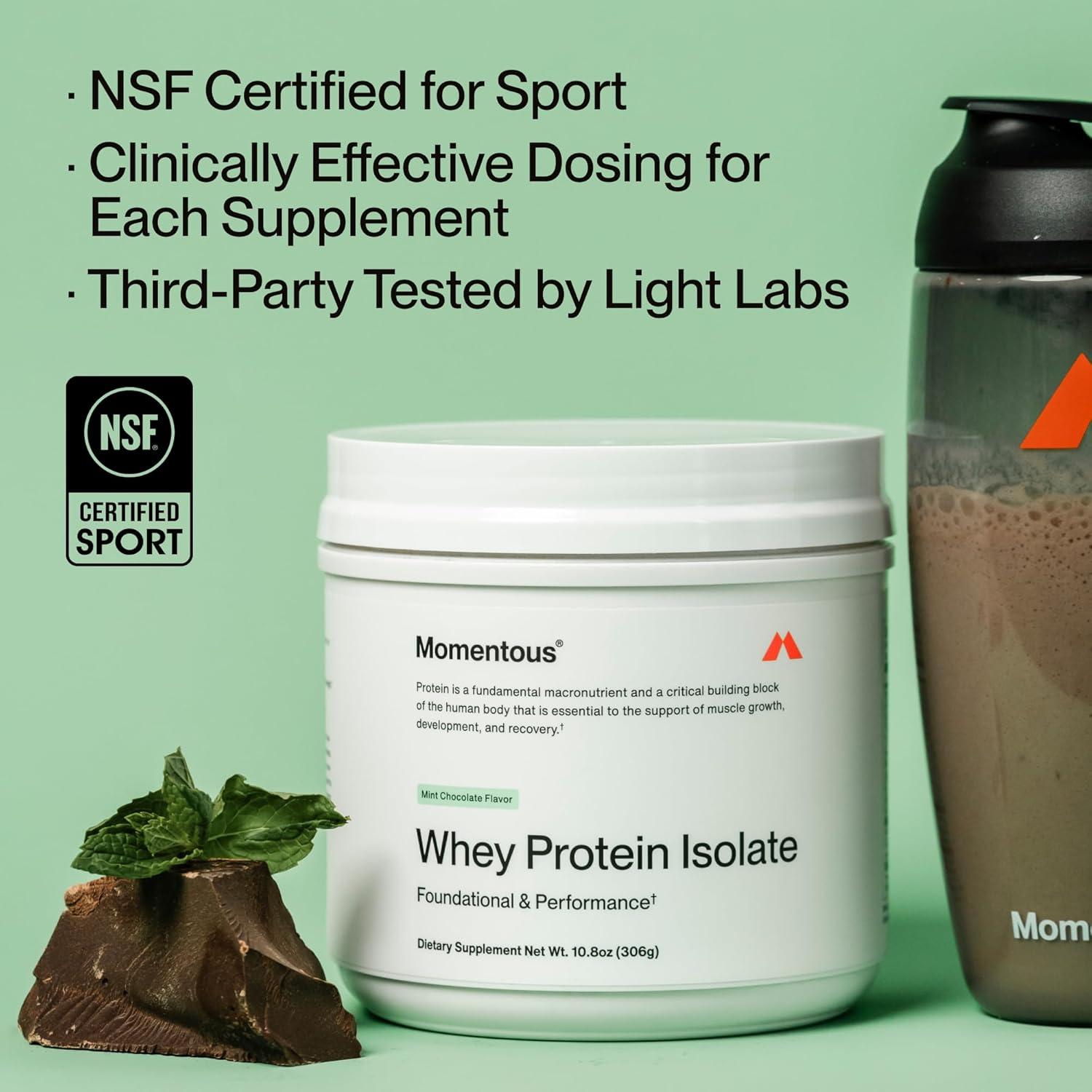 Proteína de Suero Momentous 20g - Chocolate con Menta - Sin Gluten