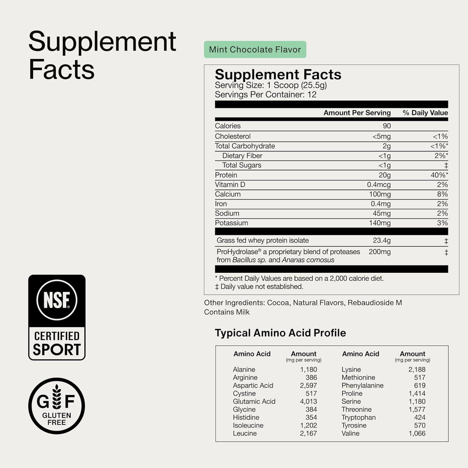 Proteína de Suero Momentous 20g - Chocolate con Menta - Sin Gluten