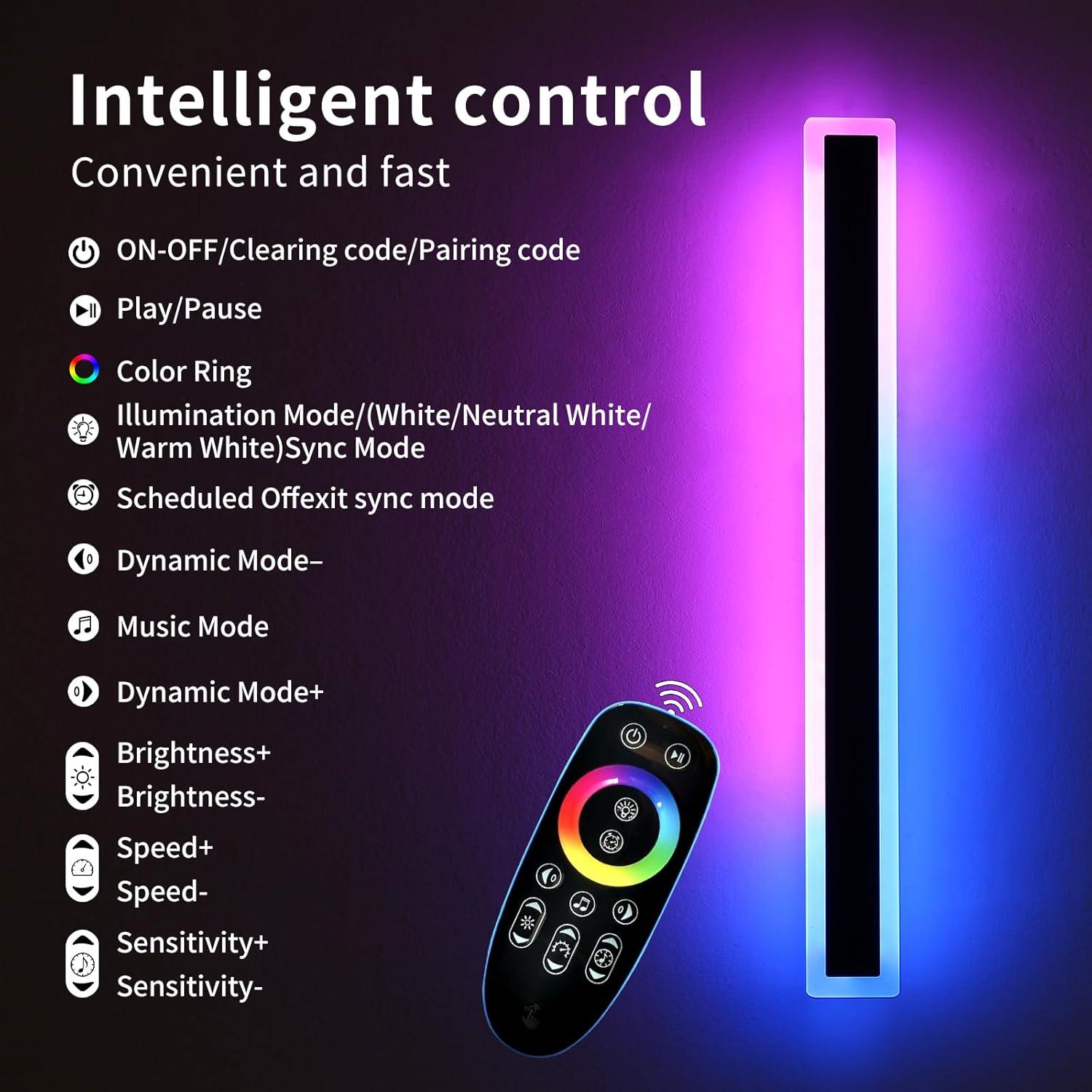 Lámpara de Pared Exterior Mikeru 119 cm RGB Dimmable