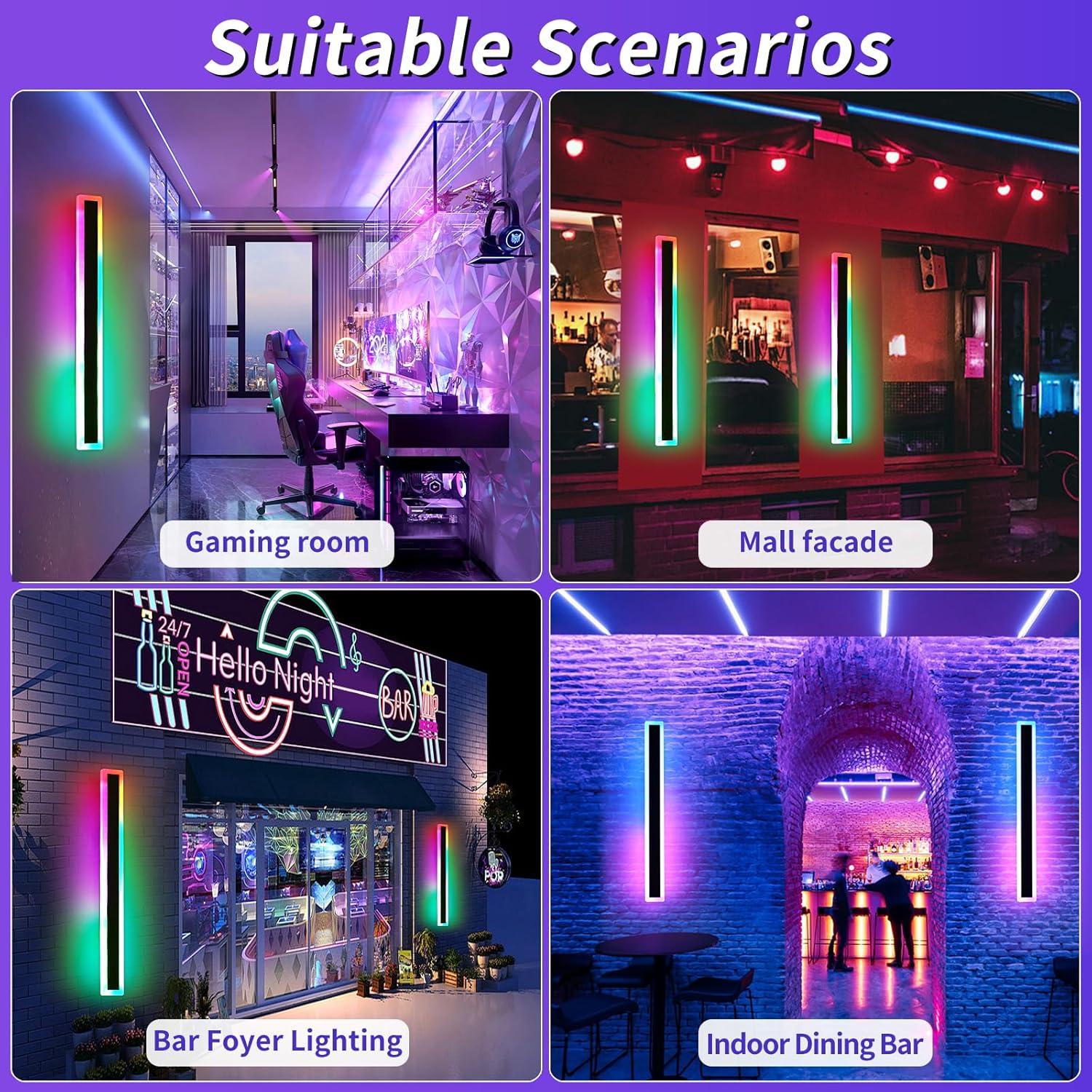 Lámpara de Pared Exterior Mikeru 119 cm RGB Dimmable