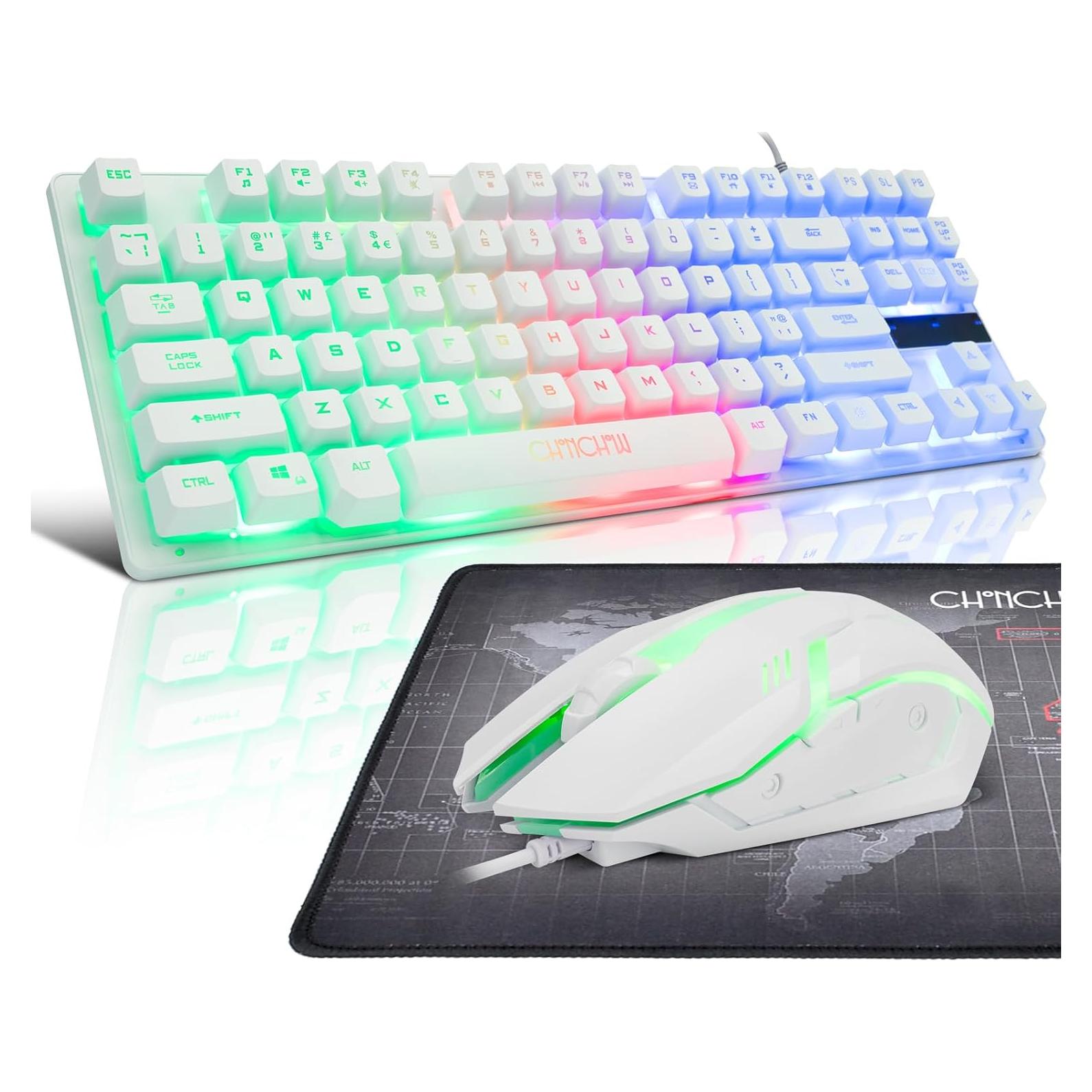 Teclado y Ratón Gaming CHONCHOW TKL 87 Teclas LED 3200DPI